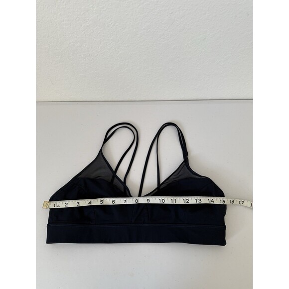 Lululemon Anew Bra Womens Size 10 Navy Blue Sporty Sheer Mesh Sports Bra LWAGFS - Picture 4 of 6